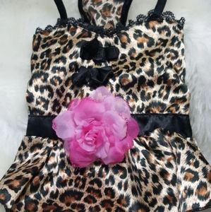 Dog clothes leppard party dress